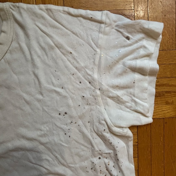 THE GREAT. The Boxy Crew white with gold and silver specks - Picture 4 of 4